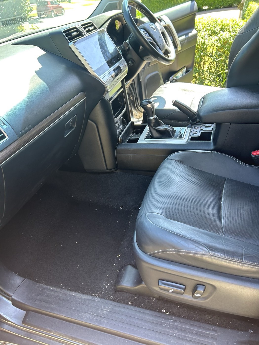 Detailed car interior front seats and dashboard, Gold Coast